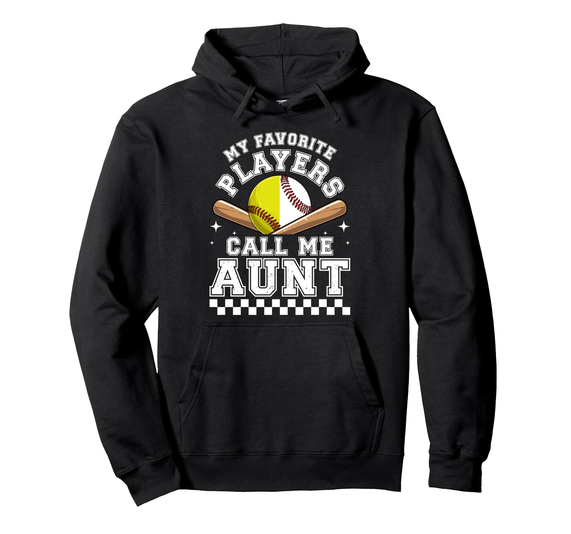 My Favorite Players Call Me Aunt Softball Hoodie - Minimalist Print Unisex - T-Shirt, Sweatshirt, Hoodie