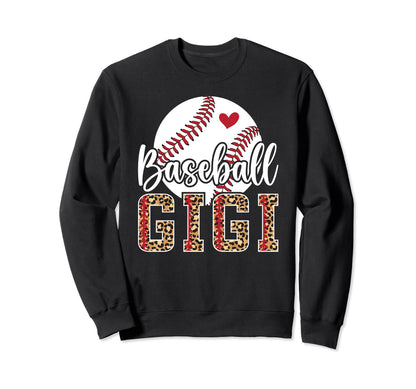 Baseball Gigi Leopard Grandma Sweatshirt - Fun Novelty Design for Adults - T-Shirt, Sweatshirt, Hoodie