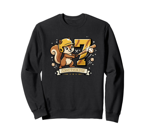 7Th Birthday Softball Smashing It Sweatshirt - Streetwear Style for Adults - T-Shirt, Sweatshirt, Hoodie