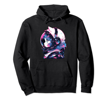 80S 90S Aesthetic Vaporwave Space Cat Hoodie - Novelty Apparel Men Women - T-Shirt, Sweatshirt, Hoodie