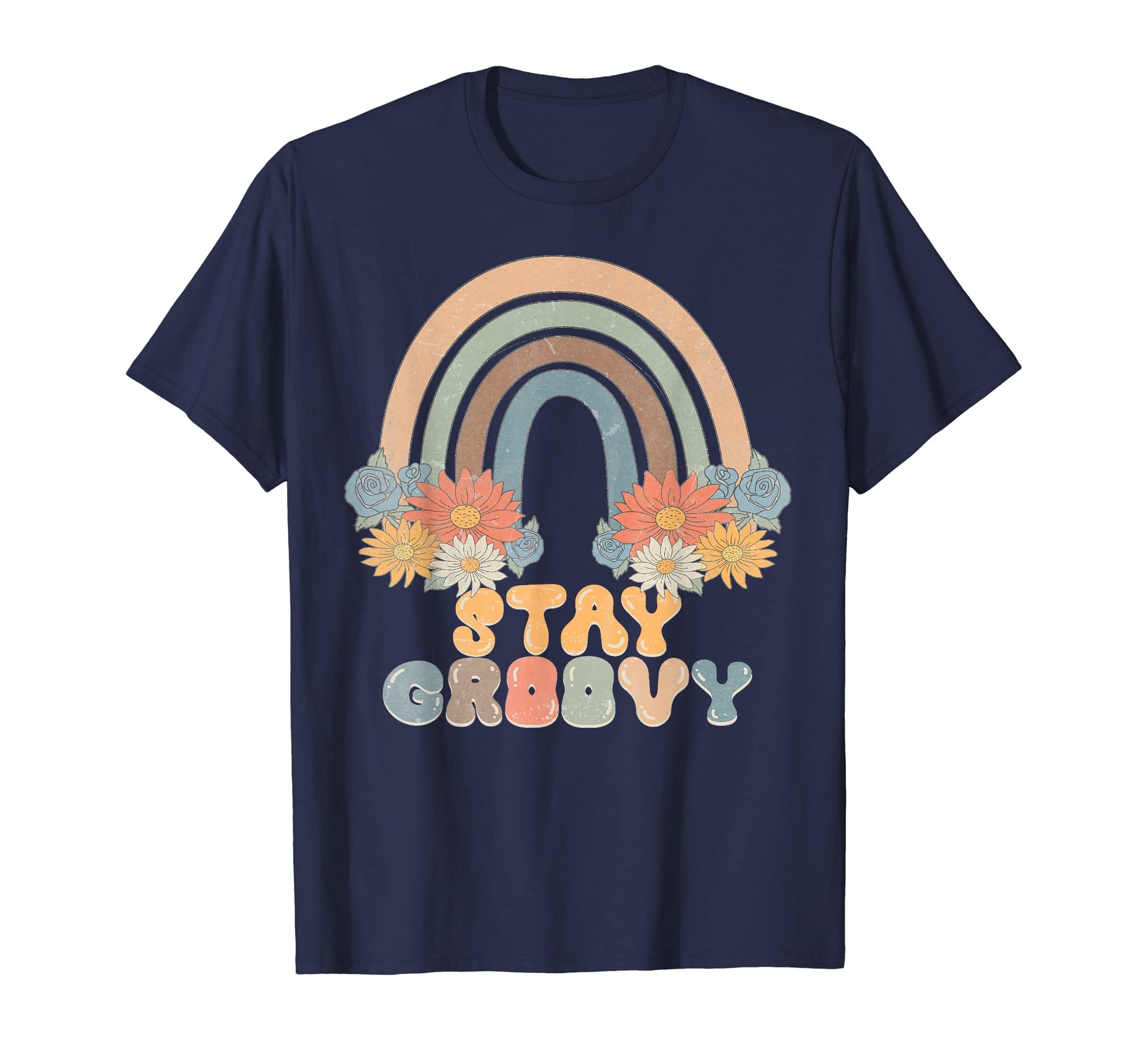 Stay Groovy Rainbow Rainbow Stay Grooyy T-Shirt - Unique Graphic Unisex - T-Shirt, Sweatshirt, Hoodie
