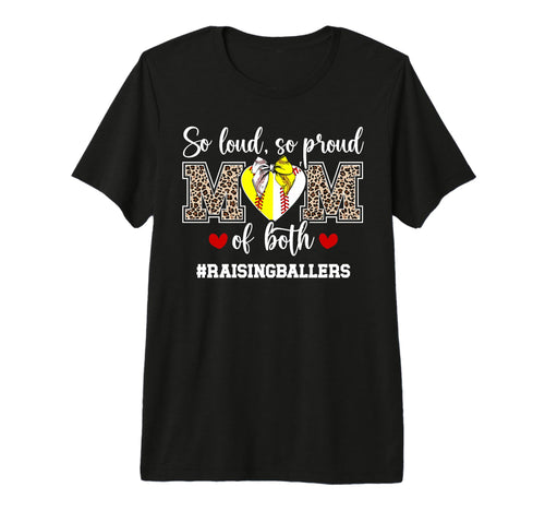 Mom Both Raising Ballers Baseball T-Shirt - Novelty Apparel Men Women - T-Shirt, Sweatshirt, Hoodie