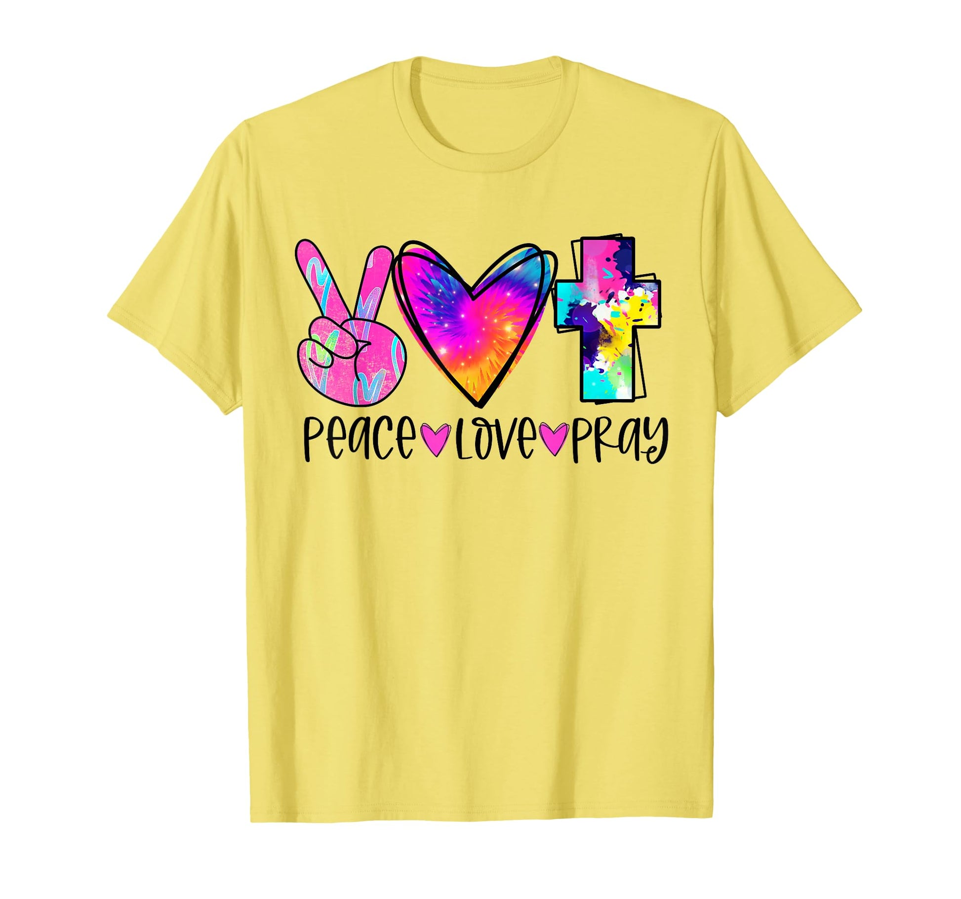 Peace Love Pray Heart Christian T-Shirt - Minimalist Print for Adults - T-Shirt, Sweatshirt, Hoodie