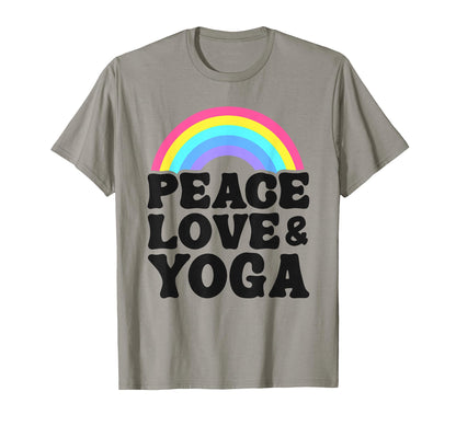 Peace Love Yoga Rainbow Hippie Yoga T-Shirt - Streetwear Style Men Women - T-Shirt, Sweatshirt, Hoodie