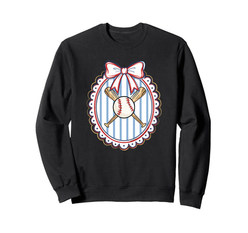 Coquette Baseball Sports Mom Sweatshirt - Aesthetic Graphic for Adults - T-Shirt, Sweatshirt, Hoodie
