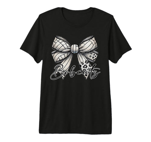Bobcats Volleyball Mom Coquette Bow T-Shirt - Trendy Graphic for Adults - T-Shirt, Sweatshirt, Hoodie