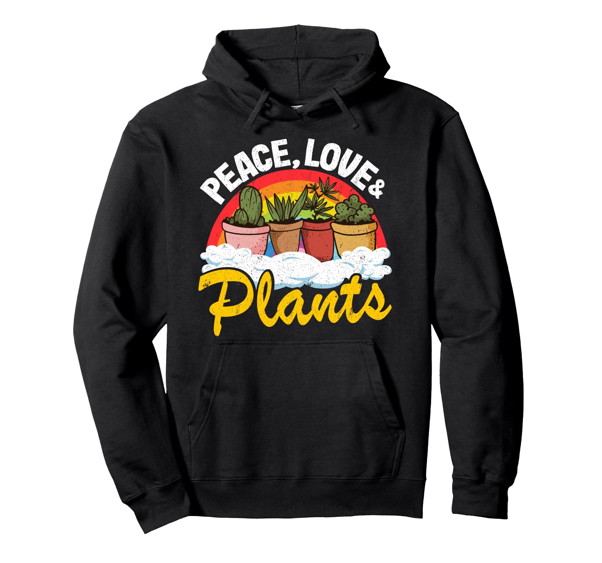 Peace Love Plants Rainbow Succulents Hoodie - Streetwear Style for Adults - T-Shirt, Sweatshirt, Hoodie