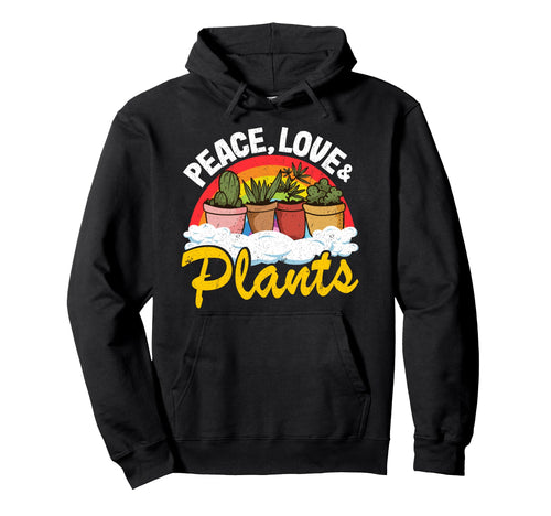 Peace Love Plants Rainbow Succulents Hoodie - Streetwear Style for Adults - T-Shirt, Sweatshirt, Hoodie
