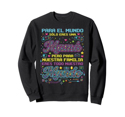 Mothers Day Spanish Gamer Mama Pixel Art Sweatshirt - Graphic Print Unisex - T-Shirt, Sweatshirt, Hoodie
