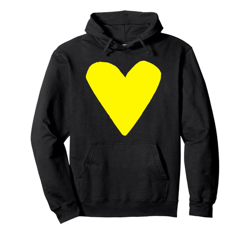 Yellow Heart Shape Symbol Love Hoodie - Casual Everyday Wear Unisex - T-Shirt, Sweatshirt, Hoodie