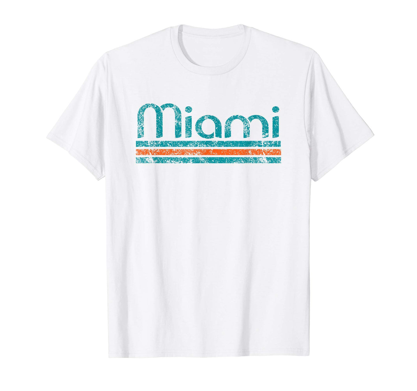 Miami Florida Weathered Stripe T-Shirt - Casual Everyday Wear for Adults - T-Shirt, Sweatshirt, Hoodie