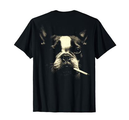 French Bulldog Smoking Cigarette Grunge T-Shirt - Minimalist Print Unisex - T-Shirt, Sweatshirt, Hoodie