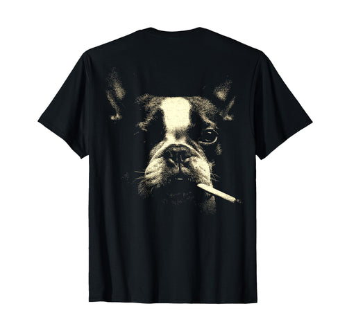 French Bulldog Smoking Cigarette Grunge T-Shirt - Minimalist Print Unisex - T-Shirt, Sweatshirt, Hoodie