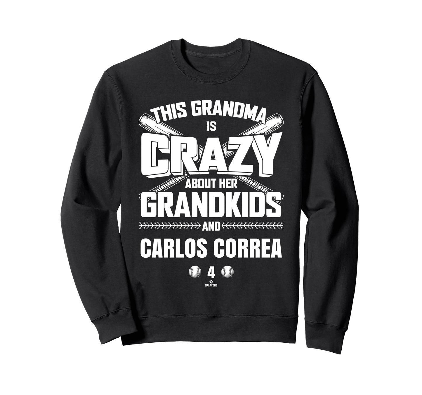 Grandma Crazy Carlos Correa Sweatshirt - Unique Graphic for Adults - T-Shirt, Sweatshirt, Hoodie