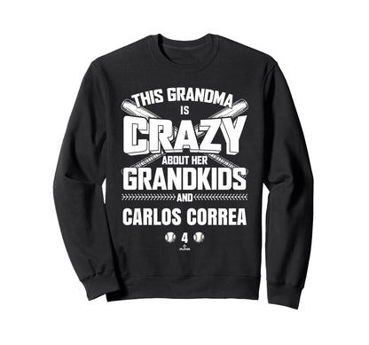Grandma Crazy Carlos Correa Sweatshirt - Unique Graphic for Adults - T-Shirt, Sweatshirt, Hoodie