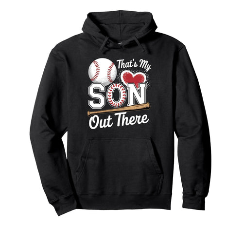 Thats My Son Baseball Grandma Mothers Hoodie - Casual Everyday Wear Unisex - T-Shirt, Sweatshirt, Hoodie