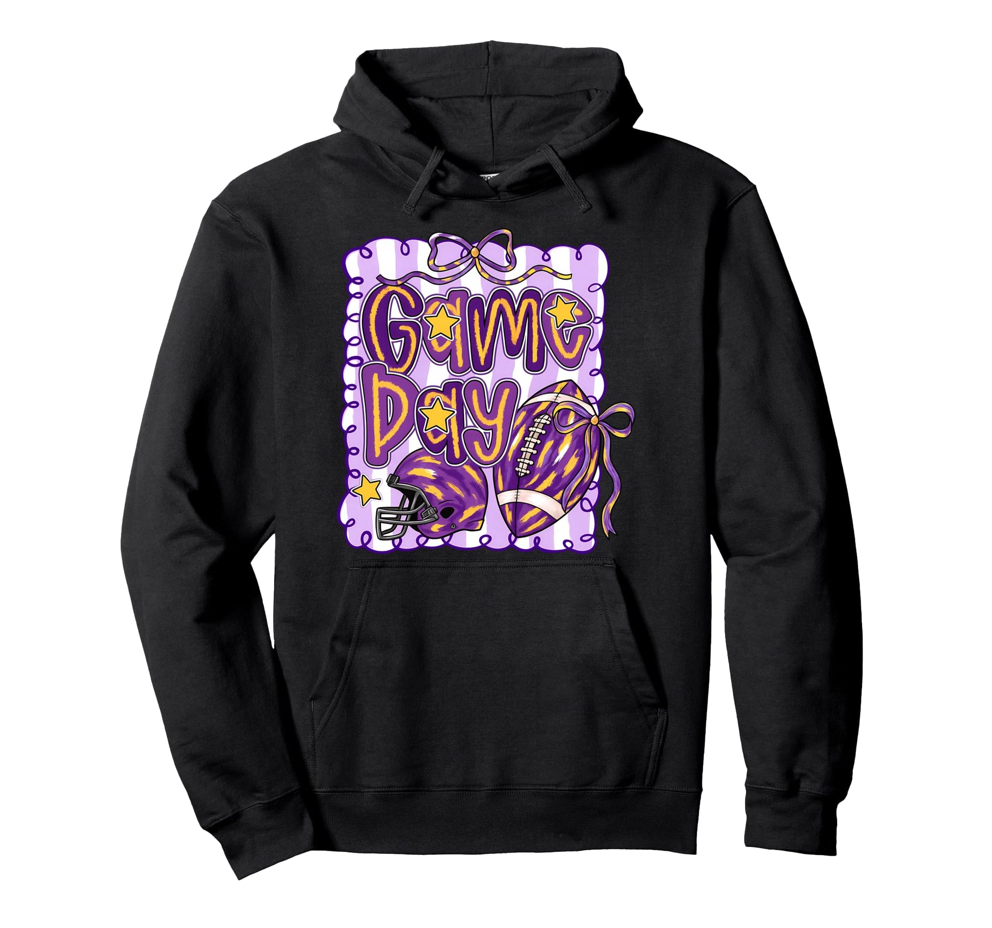 Purple Yellow Gold Football Game Day Hoodie - Streetwear Style Men Women - T-Shirt, Sweatshirt, Hoodie