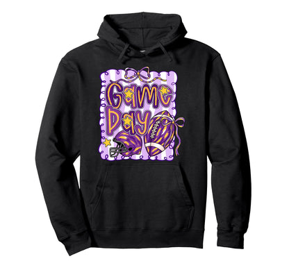 Purple Yellow Gold Football Game Day Hoodie - Streetwear Style Men Women - T-Shirt, Sweatshirt, Hoodie
