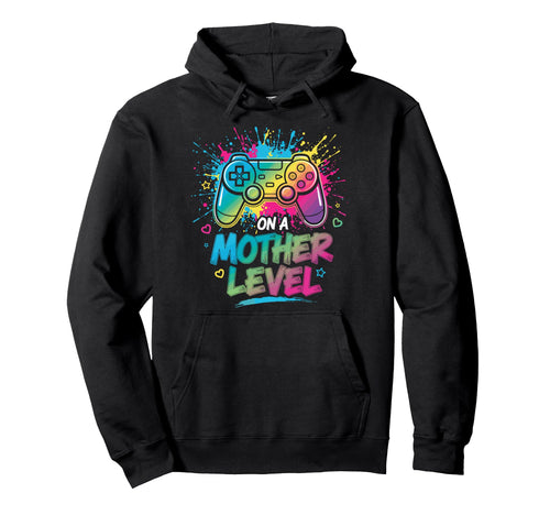 Gamer Mom Mother Level Hoodie - Minimalist Print for Adults - T-Shirt, Sweatshirt, Hoodie