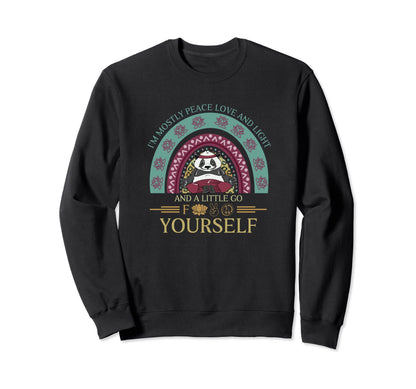 Funny Yoga Panda Peace Love Light Sweatshirt - Aesthetic Graphic Men Women - T-Shirt, Sweatshirt, Hoodie