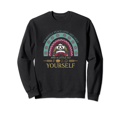 Funny Yoga Panda Peace Love Light Sweatshirt - Aesthetic Graphic Men Women - T-Shirt, Sweatshirt, Hoodie