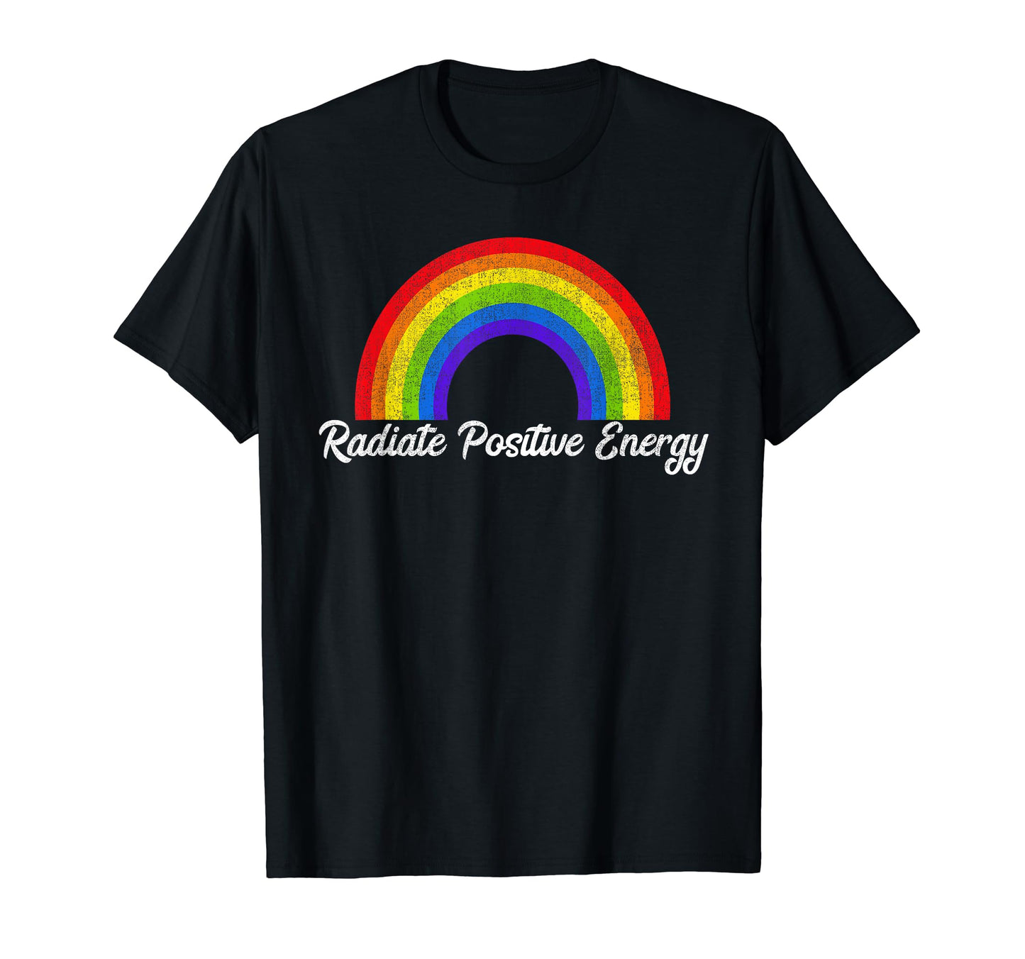 Radiate Positive Energy Rainbow T-Shirt - Custom Art Print Men Women - T-Shirt, Sweatshirt, Hoodie