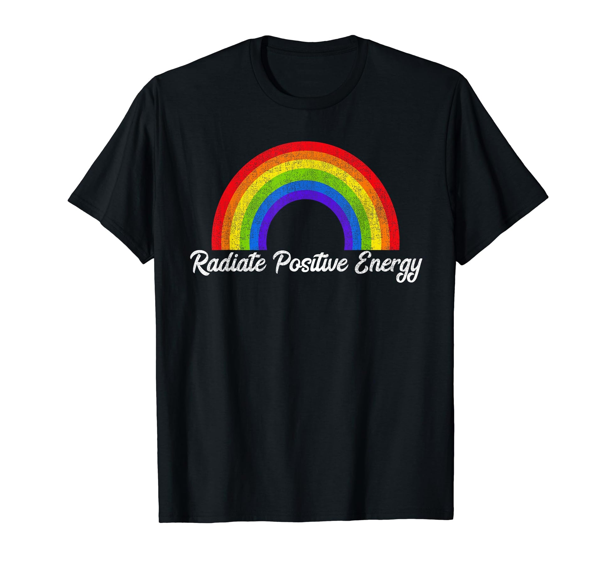 Radiate Positive Energy Rainbow T-Shirt - Custom Art Print Men Women - T-Shirt, Sweatshirt, Hoodie