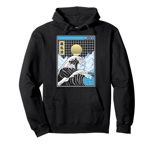 Kanagawa Wave Japan Digital Landscape Hoodie - Trendy Graphic for Adults - T-Shirt, Sweatshirt, Hoodie
