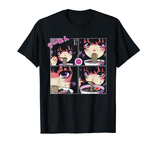 Anime Ramen Vaporwave Aesthetic Kawaii T-Shirt - Minimalist Print Unisex - T-Shirt, Sweatshirt, Hoodie