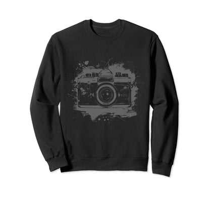 Camera Photography Watercolor Art Sweatshirt - Unique Graphic for Adults - T-Shirt, Sweatshirt, Hoodie