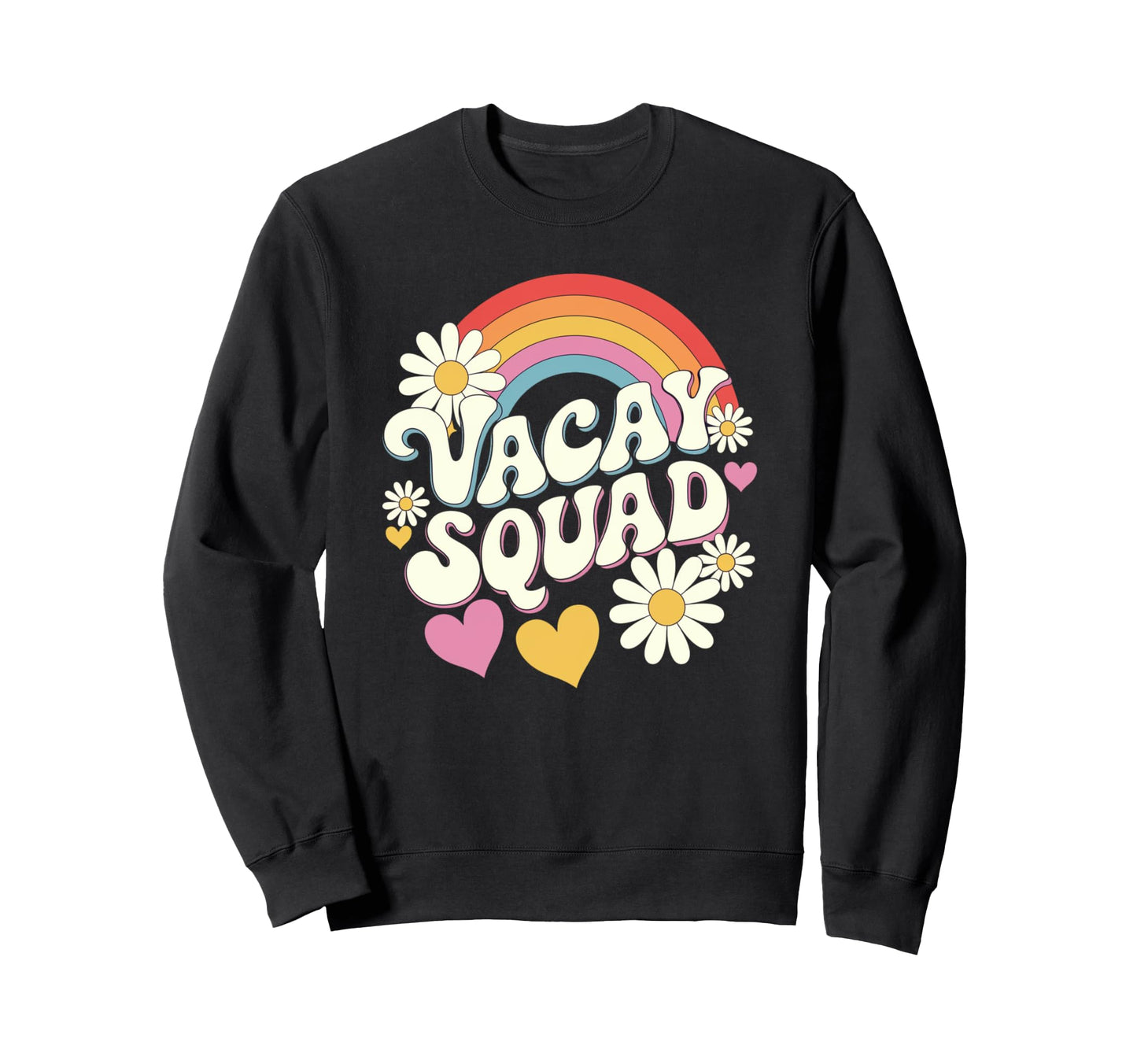 Vacay Squad Groovy Matching Travel Sweatshirt - Custom Art Print Men Women - T-Shirt, Sweatshirt, Hoodie