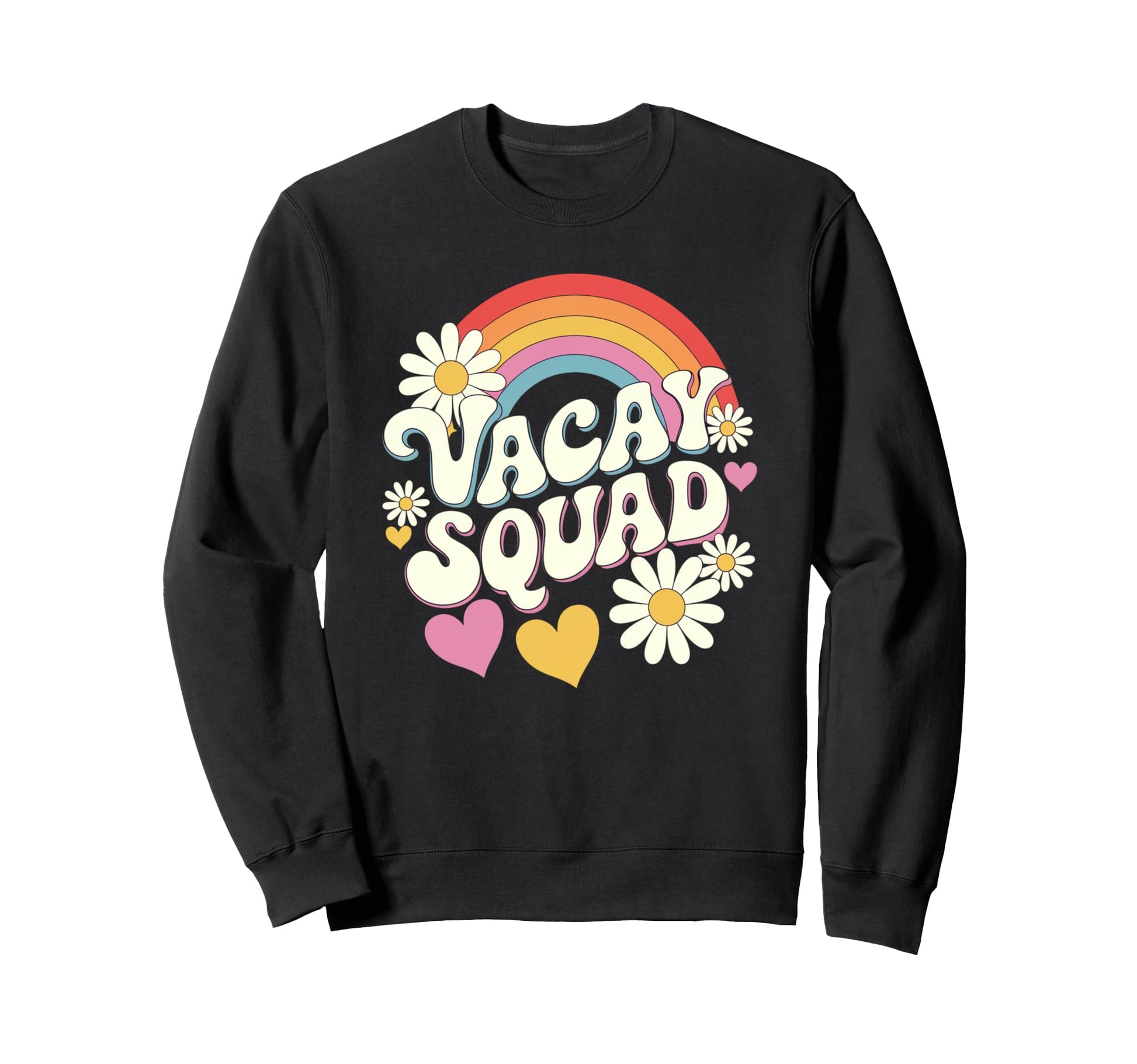 Vacay Squad Groovy Matching Travel Sweatshirt - Custom Art Print Men Women - T-Shirt, Sweatshirt, Hoodie