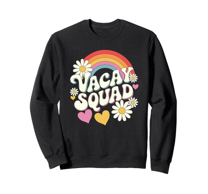 Vacay Squad Groovy Matching Travel Sweatshirt - Custom Art Print Men Women - T-Shirt, Sweatshirt, Hoodie