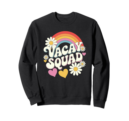 Vacay Squad Groovy Matching Travel Sweatshirt - Custom Art Print Men Women - T-Shirt, Sweatshirt, Hoodie