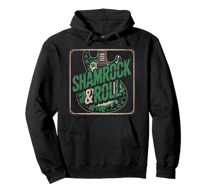 St Patricks Day Shamrock Roll Guitar Hoodie - Unique Graphic Men Women - T-Shirt, Sweatshirt, Hoodie