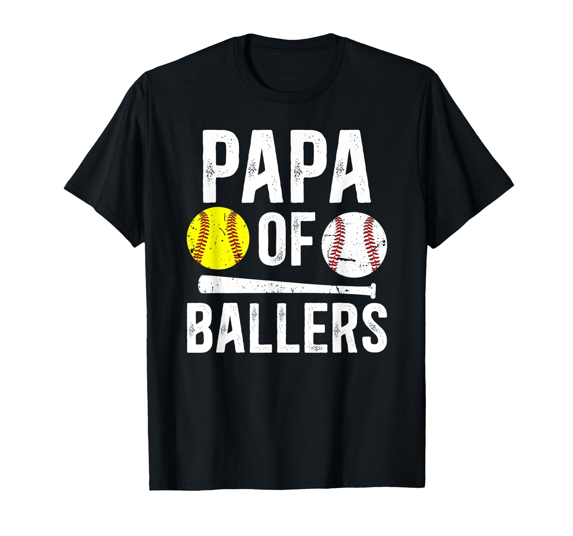 Papa Ballers Proud Baseball Softball T-Shirt - Minimalist Print Unisex - T-Shirt, Sweatshirt, Hoodie