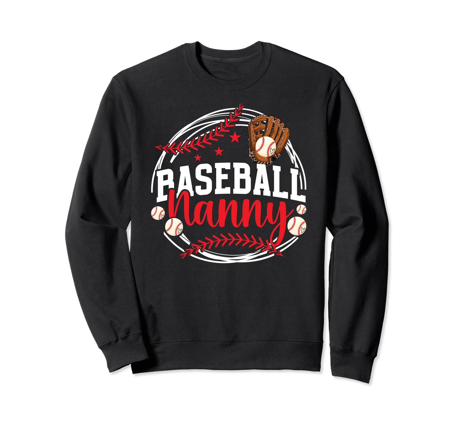 Baseball Nanny Grandma Nanny Sweatshirt - Minimalist Print for Adults - T-Shirt, Sweatshirt, Hoodie