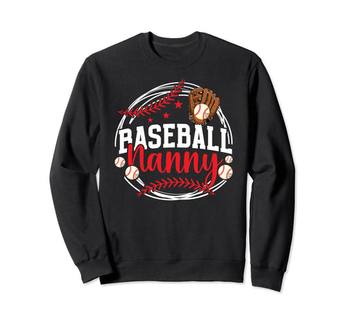 Baseball Nanny Grandma Nanny Sweatshirt - Minimalist Print for Adults - T-Shirt, Sweatshirt, Hoodie