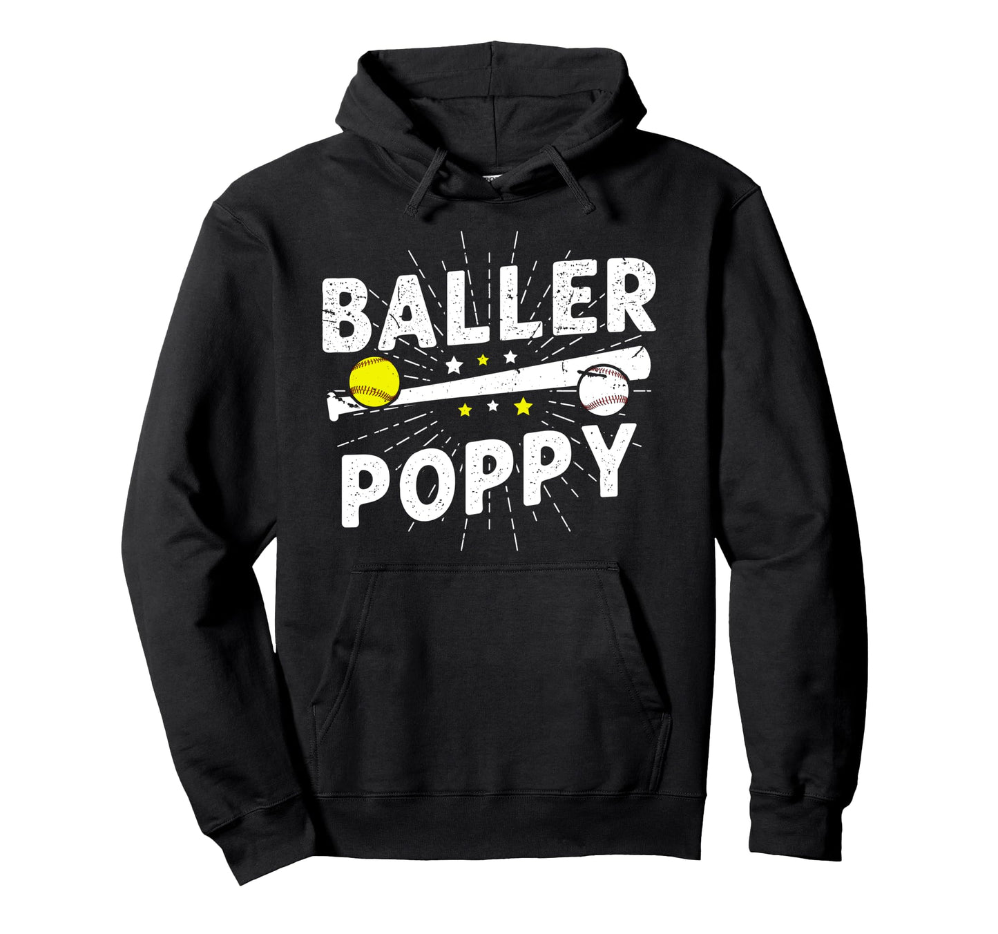 Baller Poppy Proud Softball Baseball Hoodie - Custom Art Print for Adults - T-Shirt, Sweatshirt, Hoodie
