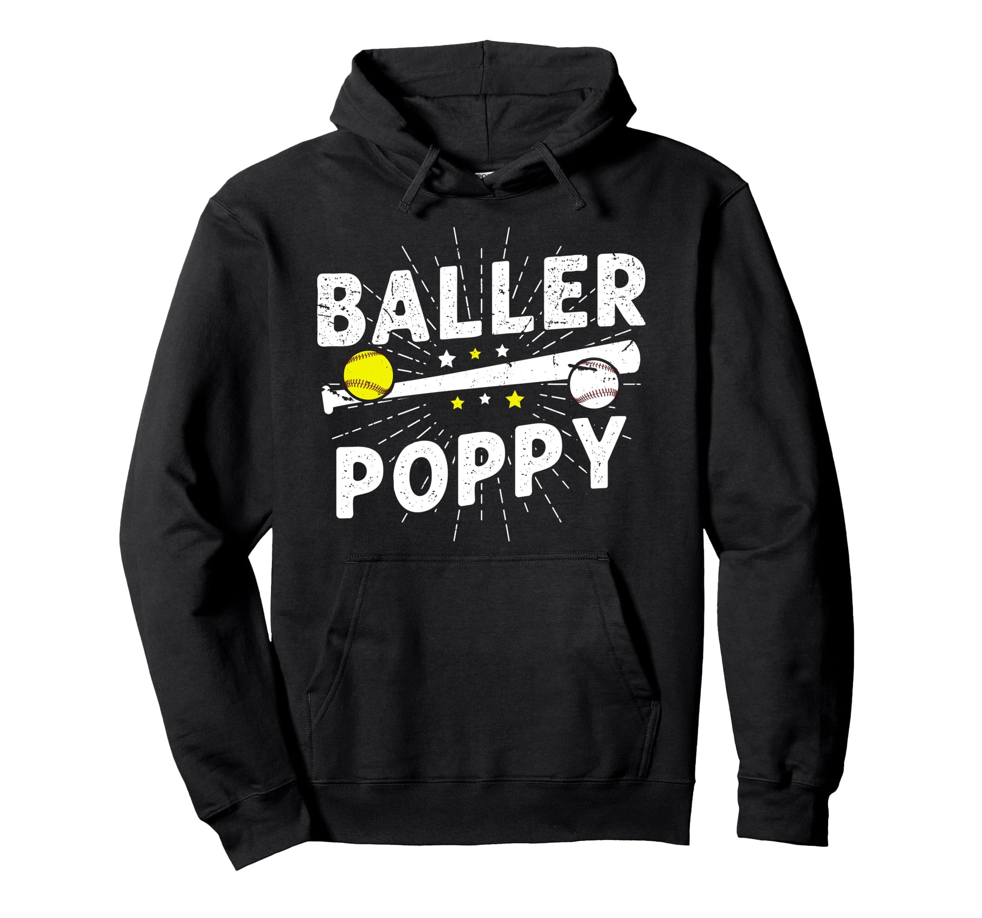 Baller Poppy Proud Softball Baseball Hoodie - Custom Art Print for Adults - T-Shirt, Sweatshirt, Hoodie