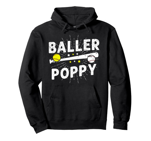 Baller Poppy Proud Softball Baseball Hoodie - Custom Art Print for Adults - T-Shirt, Sweatshirt, Hoodie