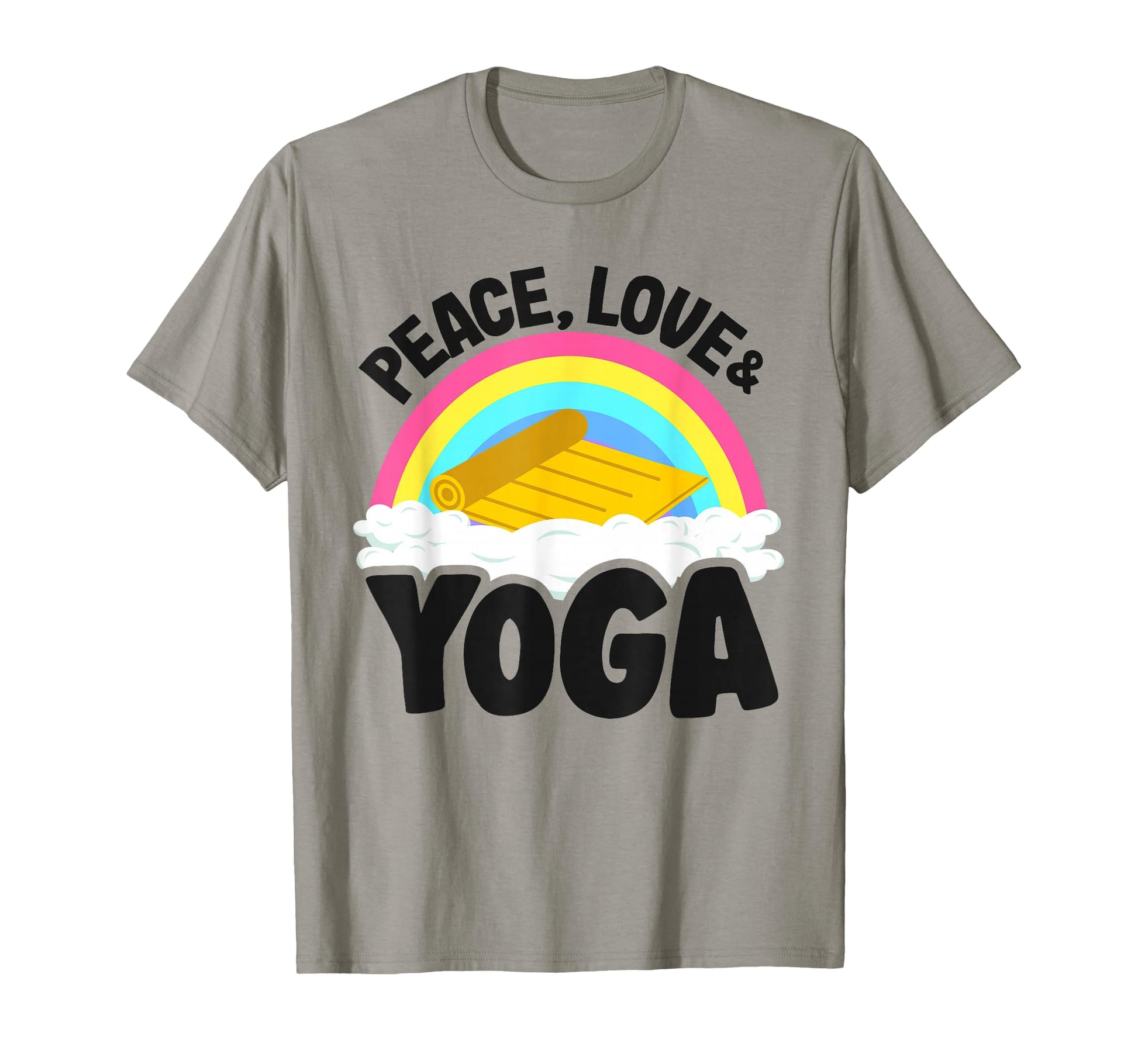 Peace Love Yoga Mat Rainbow Hippie Yoga T-Shirt - Unique Graphic Unisex - T-Shirt, Sweatshirt, Hoodie