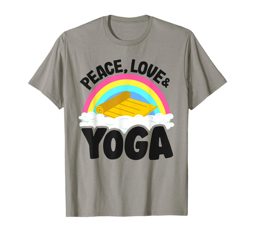 Peace Love Yoga Mat Rainbow Hippie Yoga T-Shirt - Unique Graphic Unisex - T-Shirt, Sweatshirt, Hoodie