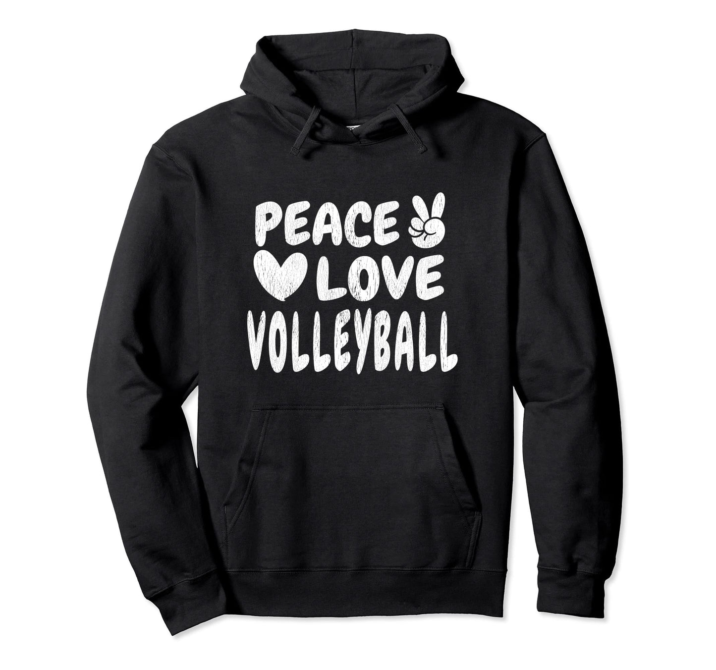 Peace Love Volleyball Groovy 60S 70S Hoodie - Aesthetic Graphic Men Women - T-Shirt, Sweatshirt, Hoodie