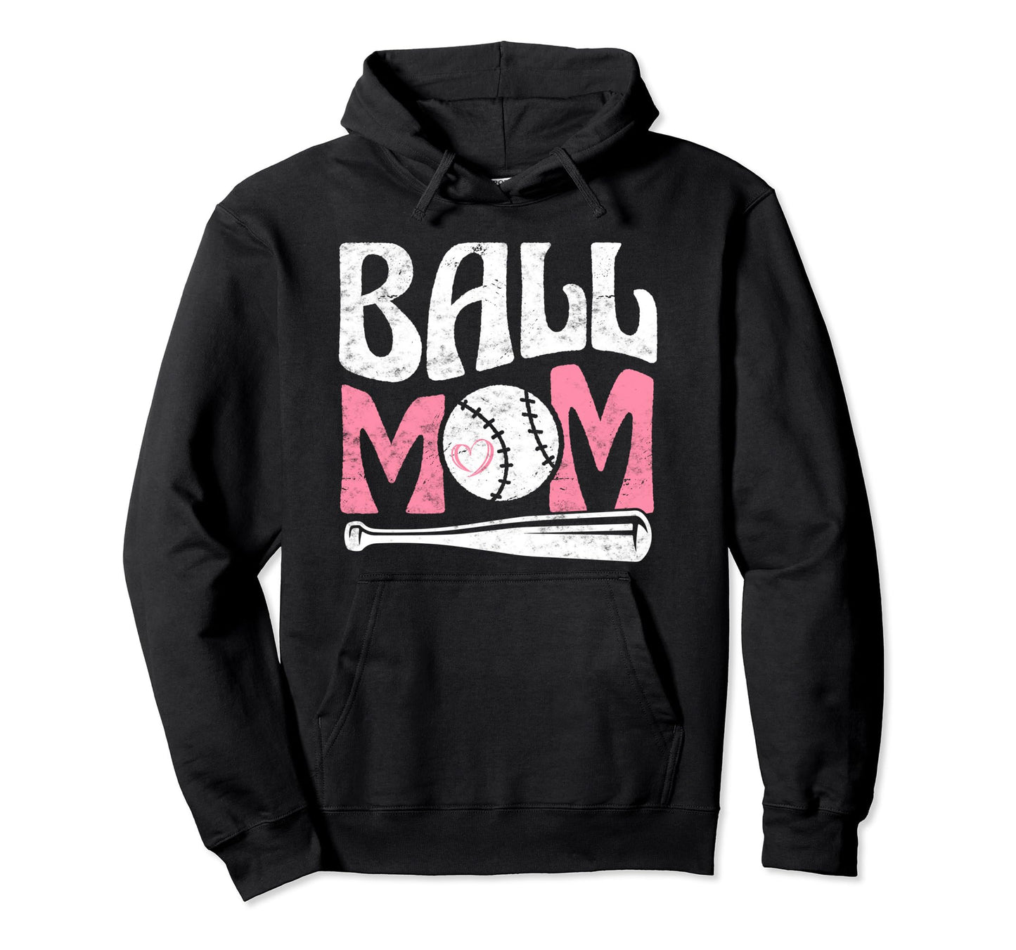 Baseball Mom Pride Heart And Bat Love Game Hoodie - Graphic Print Unisex - T-Shirt, Sweatshirt, Hoodie