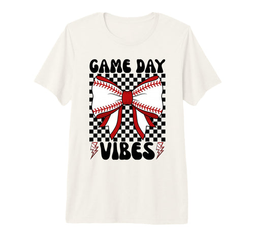 Game Day Vibes Coquette Bow Baseball T-Shirt - Minimalist Print Unisex - T-Shirt, Sweatshirt, Hoodie