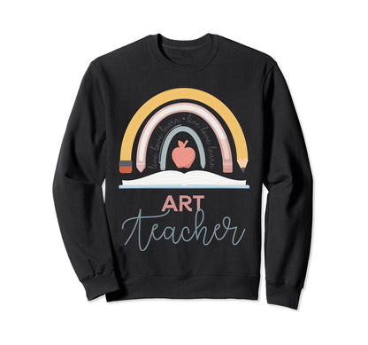 Art Teacher Boho Rainbow Day Back Sweatshirt - Streetwear Style Men Women - T-Shirt, Sweatshirt, Hoodie