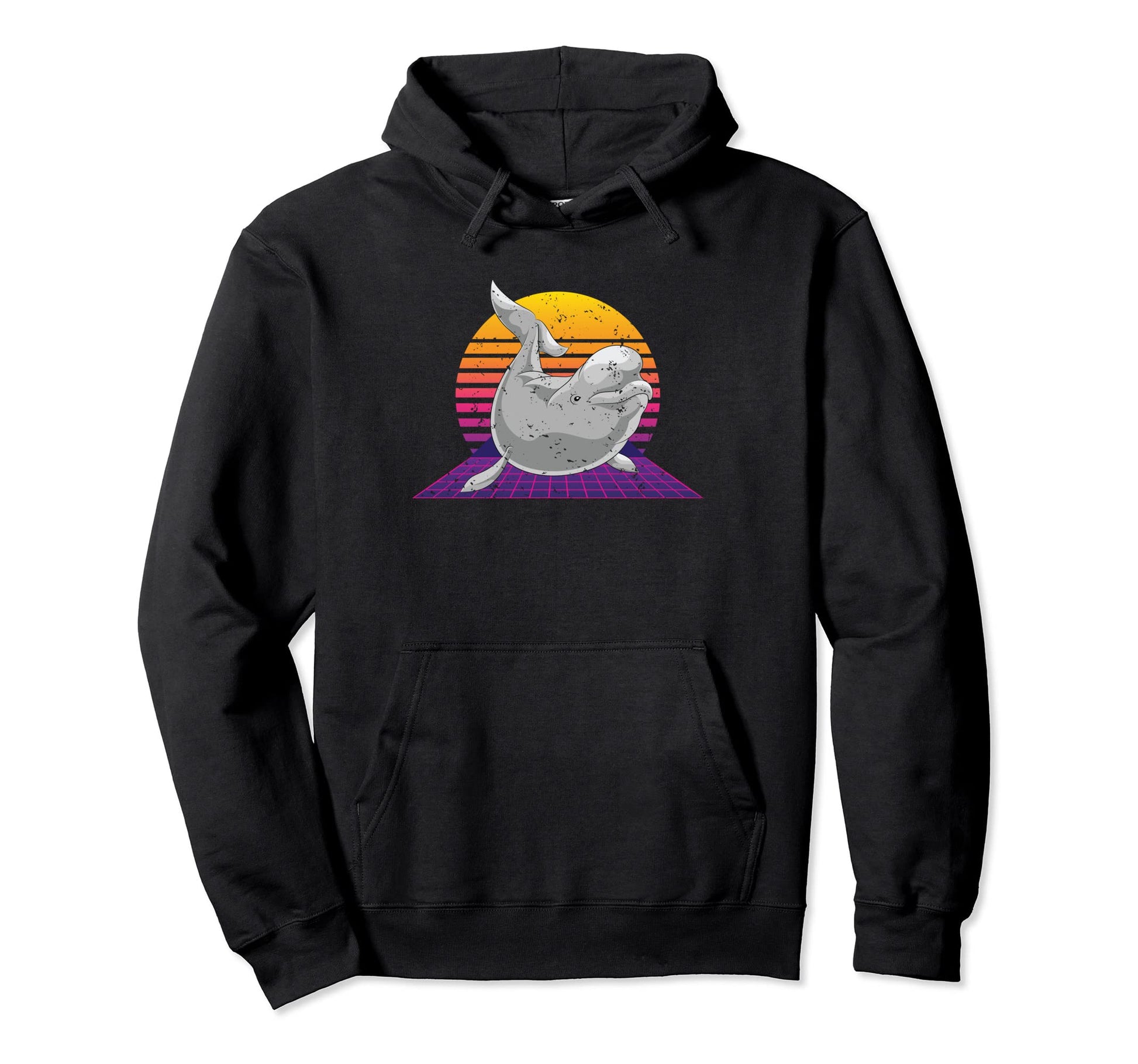 Beluga Whale Lover Vaporwave Aesthetic Hoodie - Novelty Apparel Men Women - T-Shirt, Sweatshirt, Hoodie