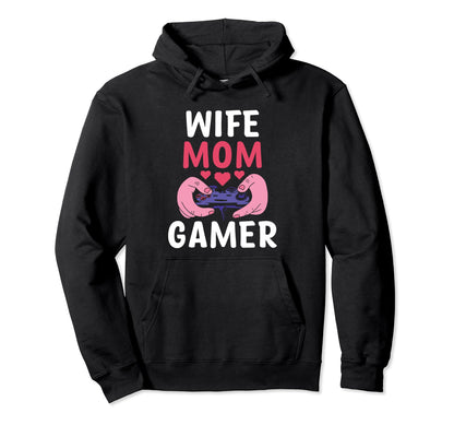 Wife Mom Gamer Mothers Day Gaming Console Hoodie - Graphic Print Unisex - T-Shirt, Sweatshirt, Hoodie