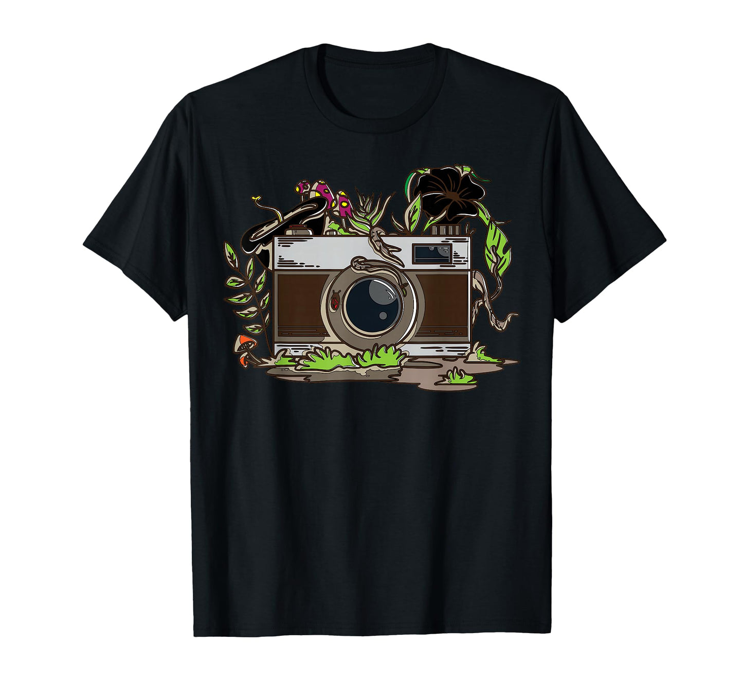 Camera Surrounded Foliage Enthusiasts T-Shirt - Unique Graphic Men Women - T-Shirt, Sweatshirt, Hoodie